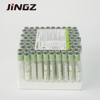 ISO9001 Ống lấy mẫu máu có nắp màu xanh lá cây nhạt 13 × 75mm