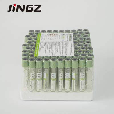 Ống 13 * 75mm natri Heparin màu xanh lá cây trên cùng