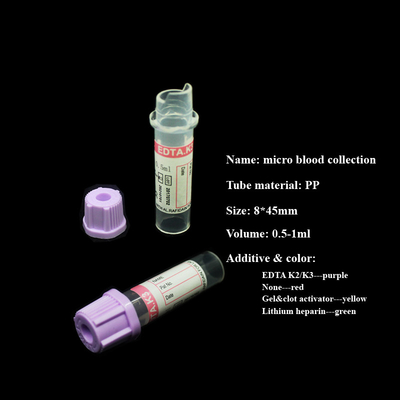 Tiệt trùng bằng bức xạ Edta chứa ống 0,1ml Ống phòng thí nghiệm nhi khoa