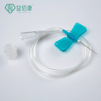 Bộ tĩnh mạch da đầu bướm 20g-25g Bộ sưu tập máu có cánh màu xanh đen xanh lá cây