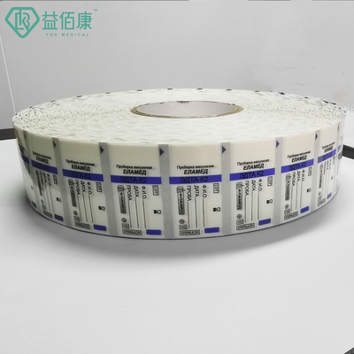 50 * 19mm Nhãn ống máu y tế 50-60mic Độ dày cuộn đóng gói