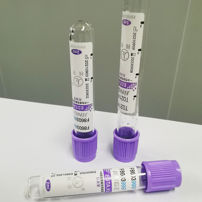 CE ISO Certified K3 Edta Vacuum 0.5ml-10ml Ống nghiệm màu tím trên cùng