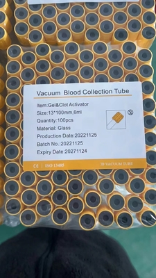 4ml 5ml 6ml 8ml Thử nghiệm Gel thủy tinh Gel Kích hoạt cục máu đông Ống chân không 13 * 100mm