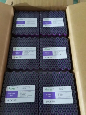 Bộ sưu tập máu chân không nắp hoa oải hương K3 K2 Ống nhựa thủy tinh EDTA 0,5-10ml