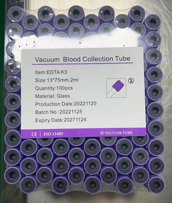 Nhấn Cap K3 EDTA Blood Collection Tube Ống chân không vô trùng 2ml