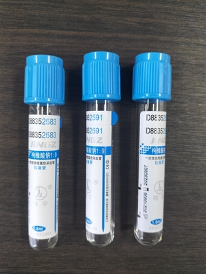 Các ống thu máu y tế Sodium Citrate 3,2% với ống nghiệm màu xanh trên cùng