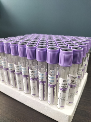 Glass K2 EDTA Tube cho 1ml-10ml Capacity with Purple Tube Label Color in Glass Material (Tố lượng với nhãn ống màu tím trong vật liệu kính)