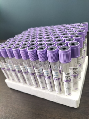 CE được phê duyệt K2 EDTA ống màu tím đầu nắp ống thu máu y tế loại 1ml-10ml