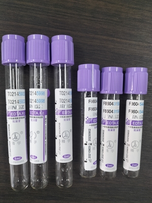 CE được phê duyệt K2 EDTA ống màu tím đầu nắp ống thu máu y tế loại 1ml-10ml