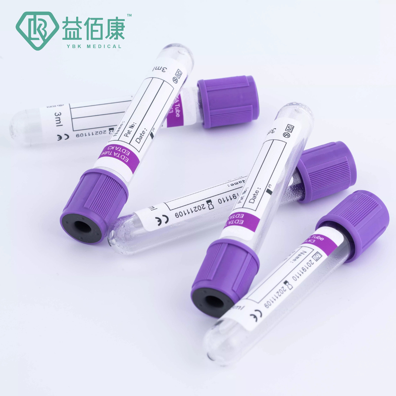 Lọ mẫu máu K3 EDTA Ống chân không thủy tinh 3ml 13 * 75mm với thương hiệu OEM