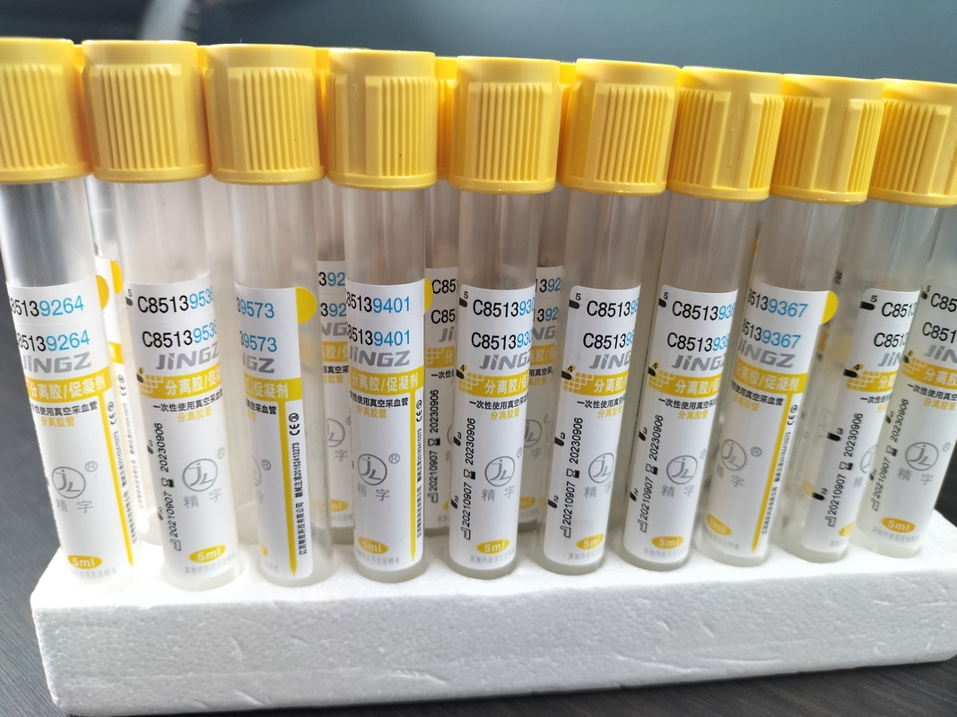 JINGZ ống thu máu chân không y tế 2-10ml ống kích hoạt đông máu Gel với đầu màu vàng